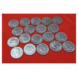 19 Kennedy Half Dollars Clad