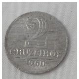 1960 Brazil 2 Cruzeiros