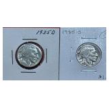 1935-S & 1935-D Buffalo Nickels