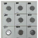 9- 1943 Steel Wheat Pennies