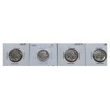 2- 1929, 1-1929-S,1-1929-D Buffalo Nickels