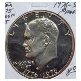1776-1976-S Eisenhower 40% Silver Dollar