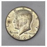 1966 Kennedy 40% Silver half dollar