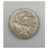 1973 Barbados 25 Cents coin