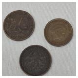3- Netherlands 1 cent Coins
