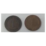 1- 1876 germany 1 Pfennig 1-1971 GERMANY