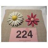 ENAMEL FLOWER BROOCHES