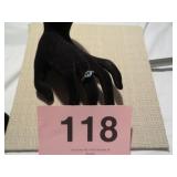 10KT BLUE TOPAZ & REAL DIAMOND RING