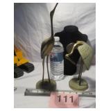 SOLID BRASS CRANESS HERON EGRETS BIRDS
