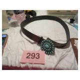 RETRO WESTERN TURQUOIS BELT & BUCKLE