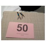 VTG NAVAJO TURQUOIS CORAL EARRINGS