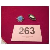 VTG BLUE STAR BROOCHES, ONE HOOK IS BROKE