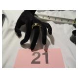 925 SILVER RING W/GOLD OVERLAY & GREEN