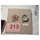 VTG SILVERTONE CORO FLOWER BROOCH