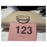 SIGNED MONET SILVER CLAMPER BANGLE