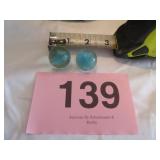 VTG AKRO AGATE BLUE SWIRL MARBLES