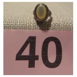 STERLING MOTHER OF PEARL RING 6.65G