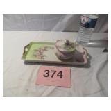 HAND PAINTED NIPPON PART OF DRESSER SET