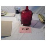 VTG RUBY RED INDIAN GLASS CANDY DISH