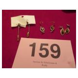 3 PAIR TIGER EYE EARRINGS