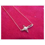 MARKED 10KT (480PM) CROSS & REAL DIAMONDS
