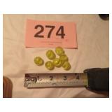 VTG SMALL YELLOW CAT EYES MARBLES