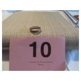 925 MANS RING GOLD/SILVER ETCHED SIZE 12