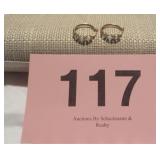 14KT BLUE AQUAMARINE HOOP EARRINGS