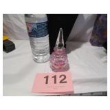 PINK IRIDESCENT GLASS PERFUME BOTTLE