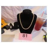 VTG SIGNED NAPIER GOLD TONE BEADED