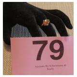 VTG MYSTIC TOPAZ TRILLION CUT W/3 STONES