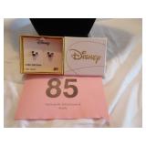 NIB 10KT MICKEY MOUSE GOLD BLUE EARRINGS