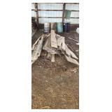 Stack of Old Barn Lumber an old porch post is in