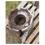 3-point weight made for tractor out of old wheel