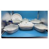 Corning Ware casserole dishes in the iconic Blue