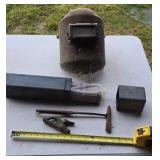Welding hood, rods, welding tools