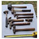 Ball peen hammers, rubber mallet, hammers and