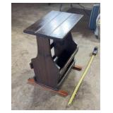 Solid wooden magazine rack side table,