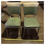 2-mid-century modern metal diner chairs