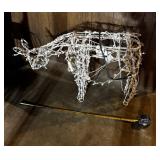 White wireframe Christmas reindeer decoration