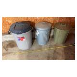 Trash Cans-1 Metal and 2 plastic