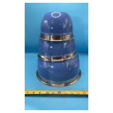 Blue Stainless Steel Nesting Mixing Bowls