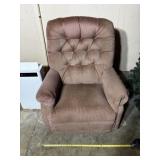 Dusty rose fabric recliner chair