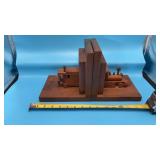 Handmade wooden train bookends