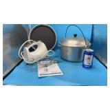 Cast aluminum Dutch oven, GE Hand Mixer,