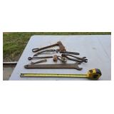 Vintage tools including Ford wrench