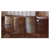 Plastic and steel 55 gallon drums