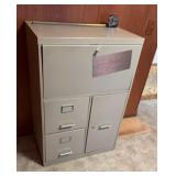 Metal Filing Cabinet, has Key, safe is open but