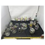 hand-painted glass items featuring grape motifs,