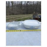 Corning Ware in blue cornflower pattern dishes